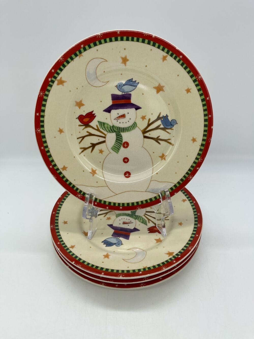 Thomson Pottery Merry Christmas Salad Plates Set of 4